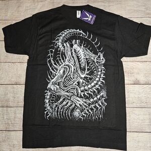 Vampire Freaks Gothic Alien Graphic Black And White Graphic Tee Shirt